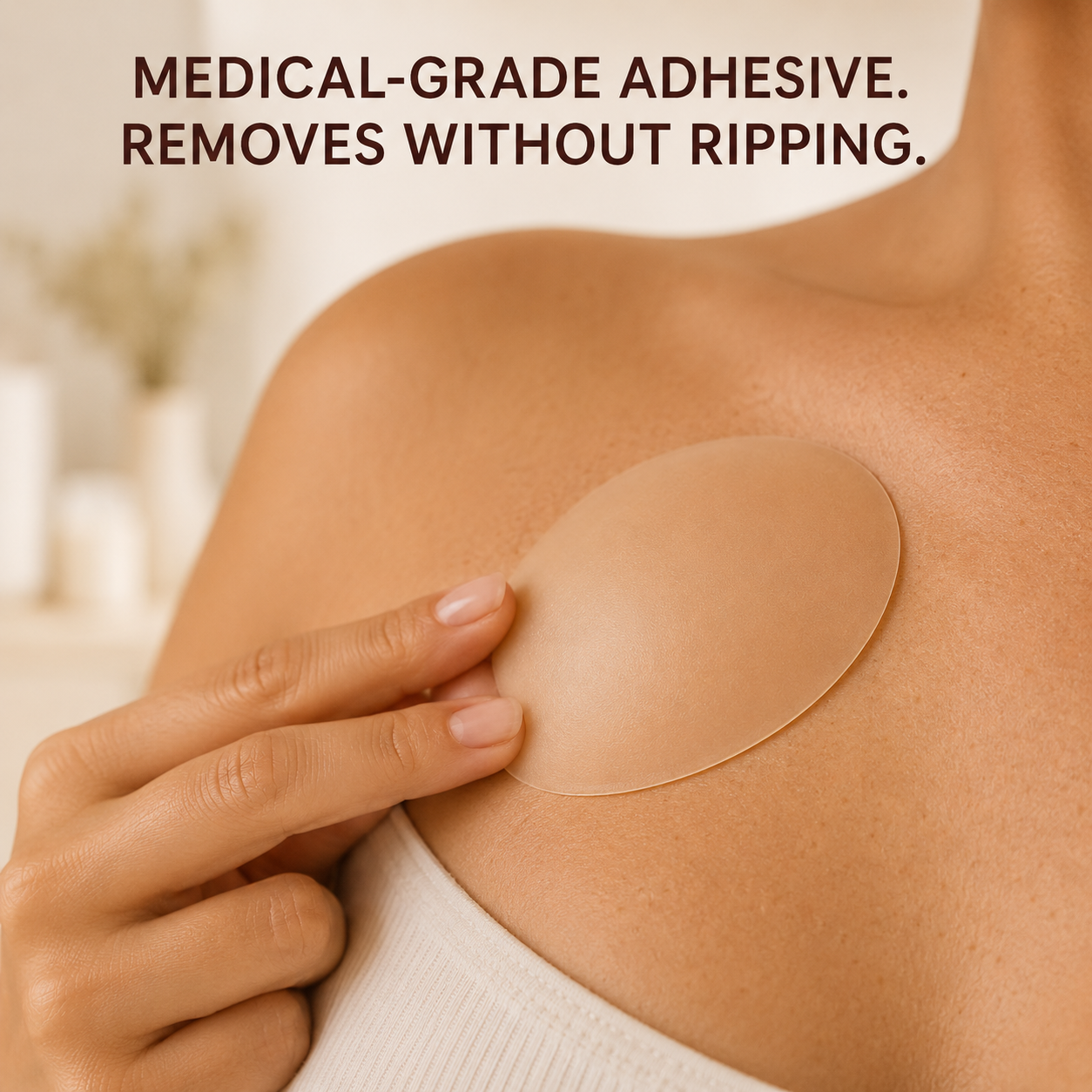PEACHY PASTIES Nipple Covers - Reusable & Hypoallergenic Silicone Adhesive Breast Petals