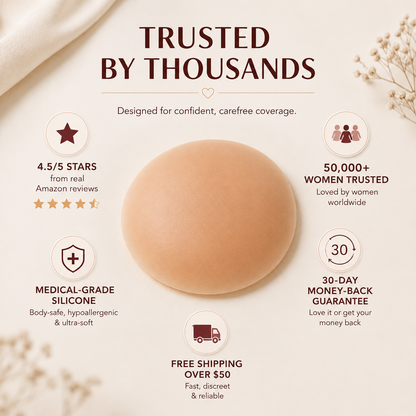 PEACHY PASTIES Nipple Covers - Reusable & Hypoallergenic Silicone Adhesive Breast Petals